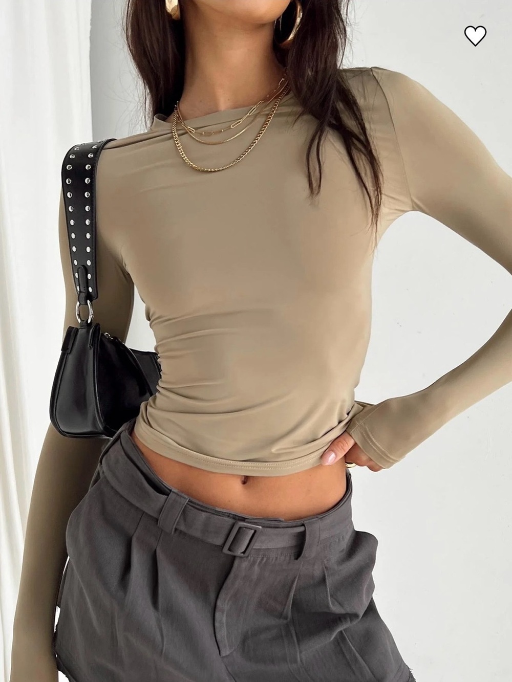 Princess Polly NWT Size 6 Arnim Long Sleeve Top‎ Latte